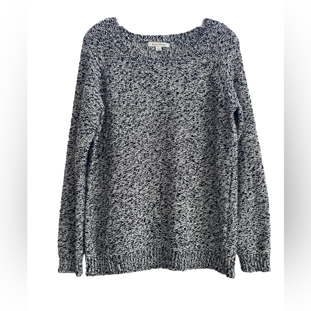 Studio Works Black | White Marled Sweater Large